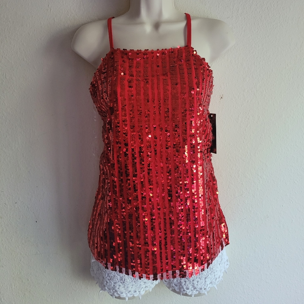 Shiny Sparkly Vibrant red Tank top